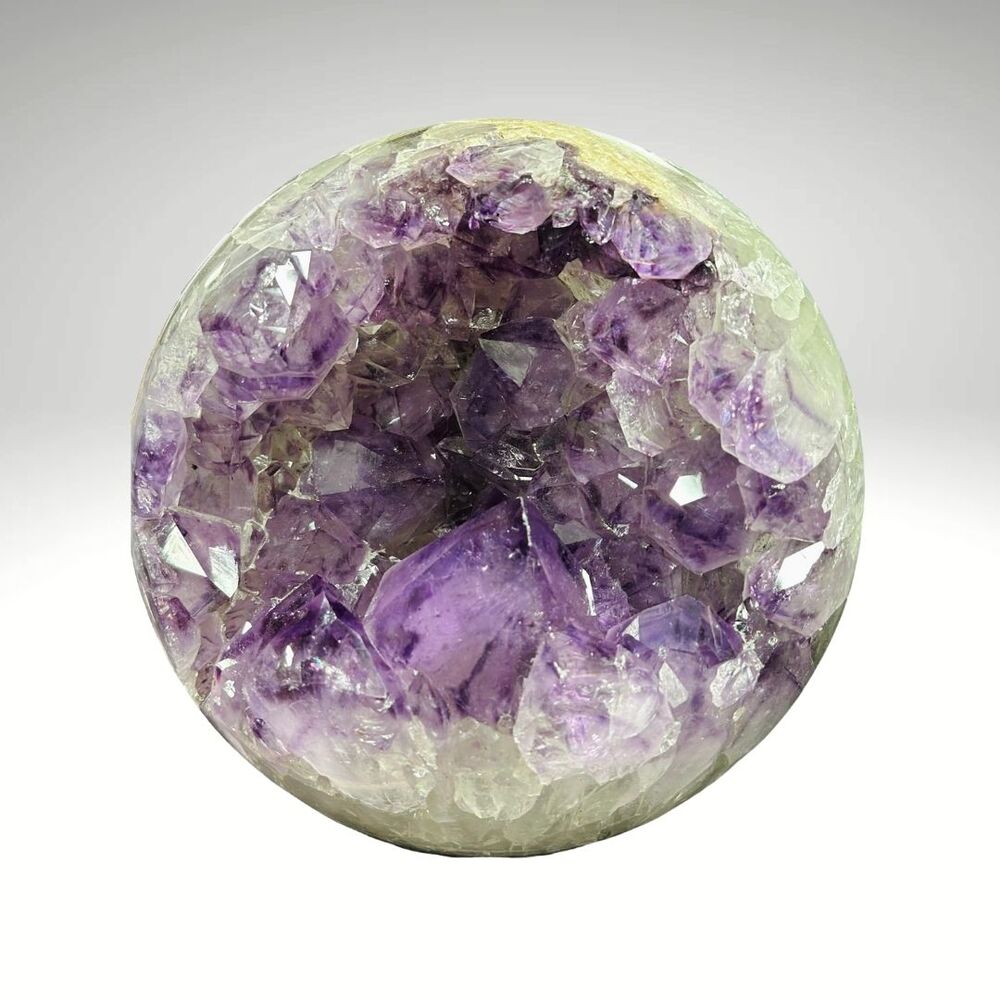 Huge Amethyst Sphere XL Crystal Geode Cavity 5.75" Polished, 9 lbs 15 oz - Picture 1 of 8